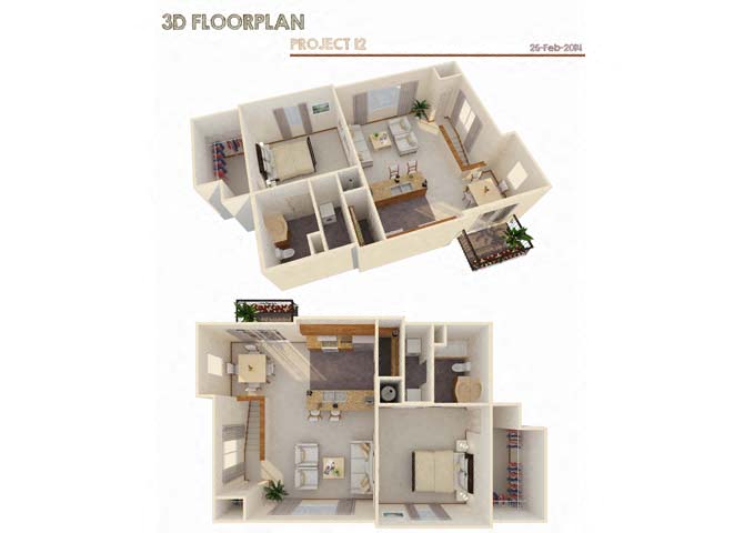 1 Bed w/ Attached Garage (Price not included)